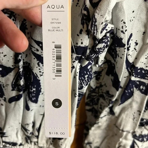 NWT Womens AQUA Blue‎ Multi dress MIDI LONG SLEEVE FLORAL WEDDING CASUAL EVENT - Picture 6 of 8